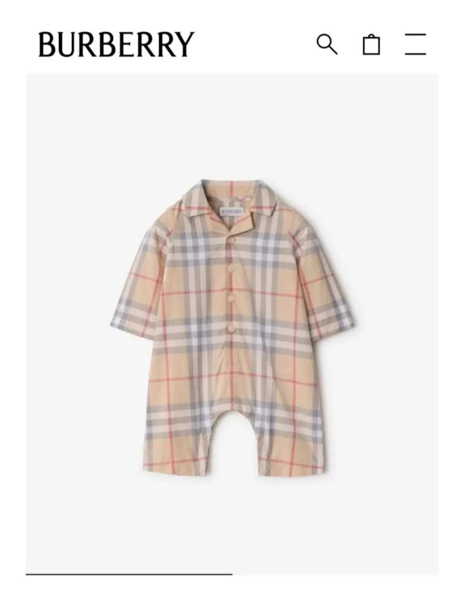 新品 正規品 最新作) バーバリー ベビー チェック ボディスーツ オールインワン 宇宙服 Burberry Kids