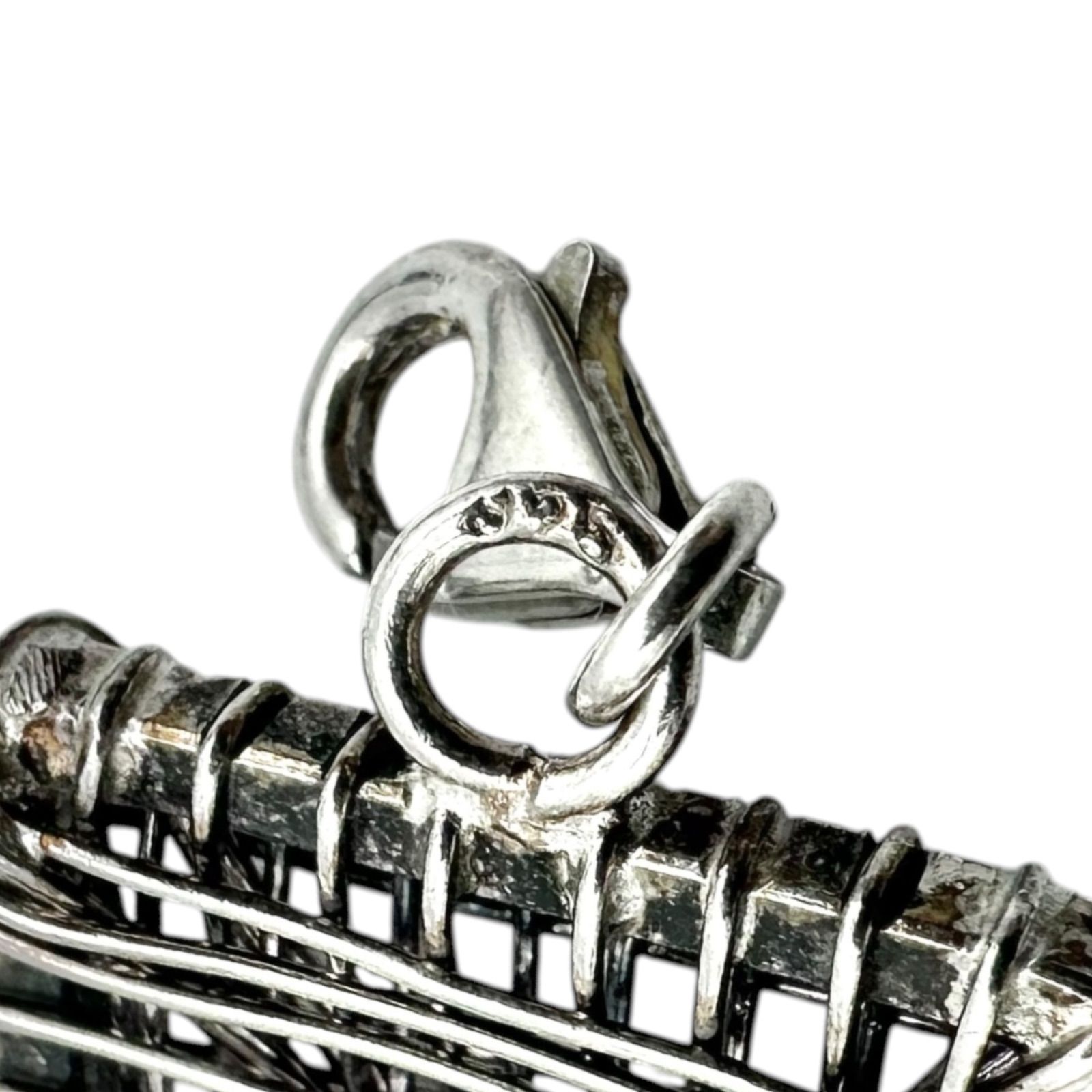 【交錯する銀線】 ユニーク 個性派 Silver 925 刻印 Design Bracelet シルバー ブレスレット ユニセックス モダンアート ハンドメイド 個人作家 オーストラリア直輸入 一点もの
