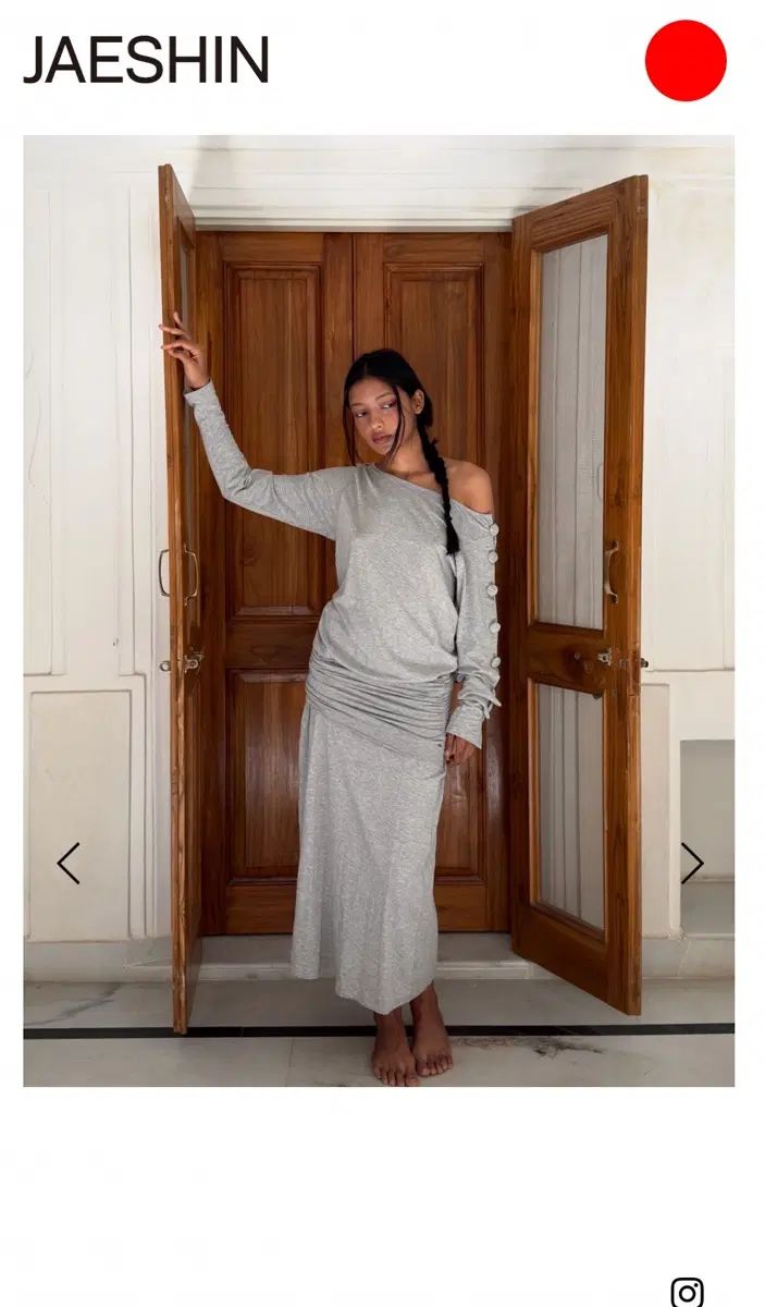 Lee Button Sleeve Maxi Dress_Gray