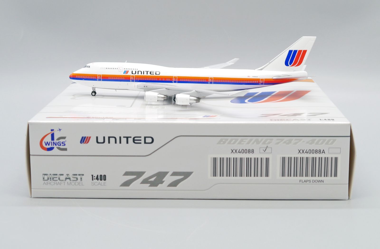Jcwings ユナイテッド航空 747-400 N185UA 1/400 XX40088 7,070円