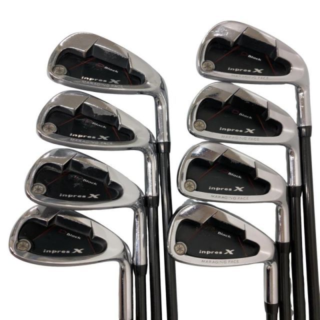 【中古】 ヤマハ inpres X D BLACK 8S アイアンセット IR DX-508i (フレックスR) メンズ 男性用 右利き 右用 Dランク ゴルフクラブ