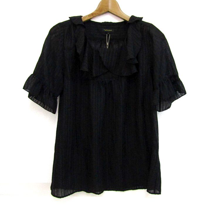 ティ ヤマイ パリ シフォンブラウス シャツ トップス 半袖 レディース 1サイズ ブラック t.yamai paris 6,300円
