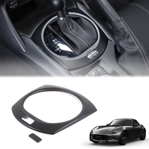 N◆新型 マツダ ロードスター RF ND系 2016?2024に適用 シフトパネル シフトカバー センターコントロールシフトパネル カバー ABS製 取付簡単 貼付タイプ 装飾用 内装パーツ カスタム アクセサリー カー用品（マットブラック 0bac28cc