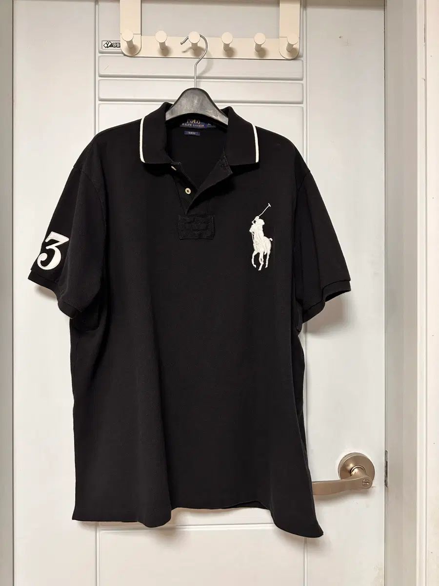 ポロラルフローレン ビックポニー カラーTシャツ ブラック XL 状態良し