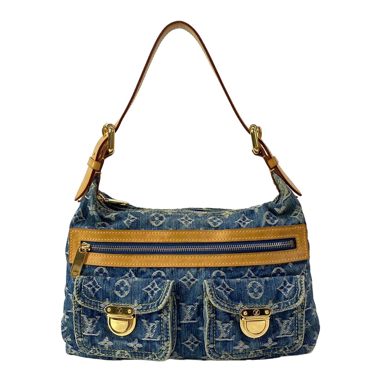 LOUIS VUITTON(ルイヴィトン) ショルダーバッグ モノグラムデニム バギーPM M95049 ブルー コットン、レザー