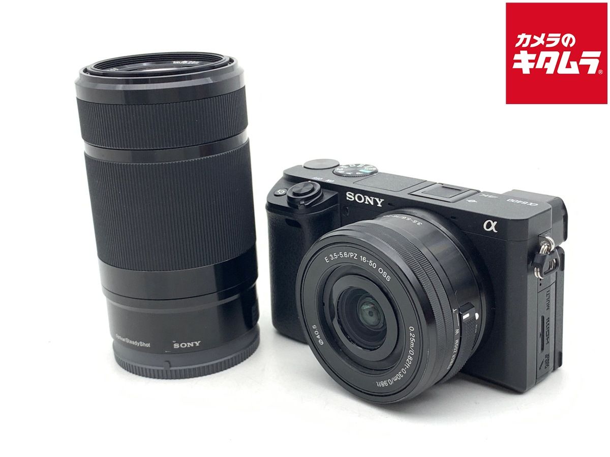【中古】 【並品】 ソニー α6400 ダブルズームレンズキット ブラック [ILCE-6400Y B]