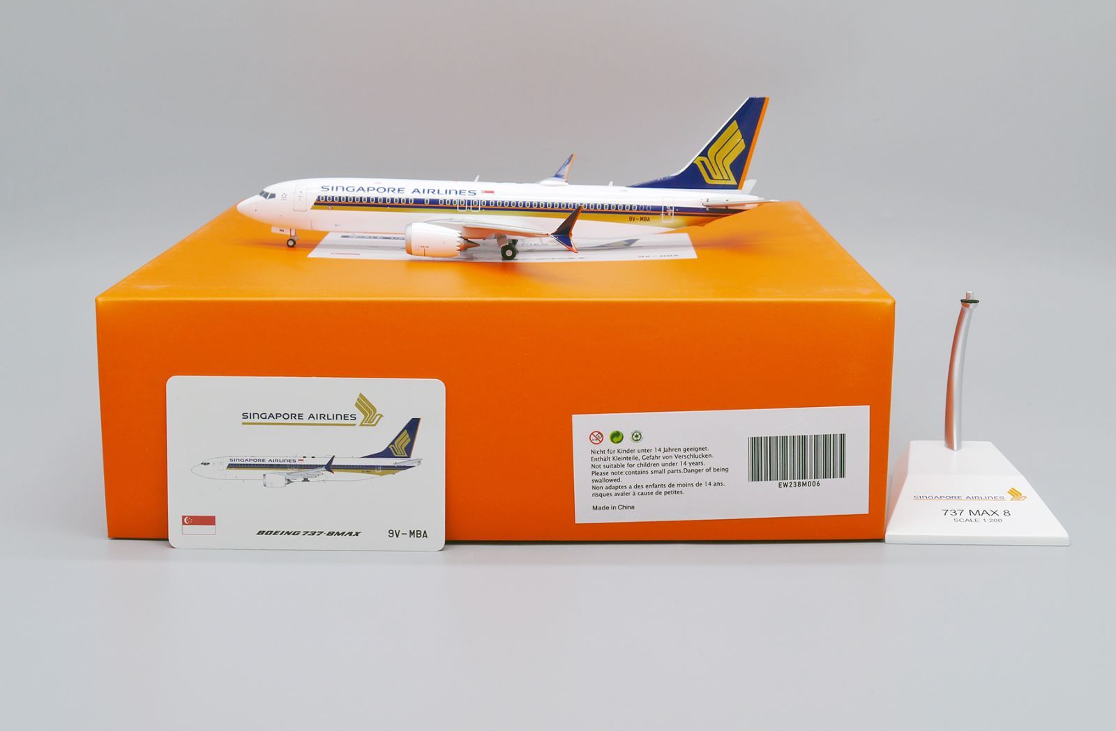 Jcwings シンガポール航空 737MAX8 9V-MBA 1/200 EW238M006 9,590円
