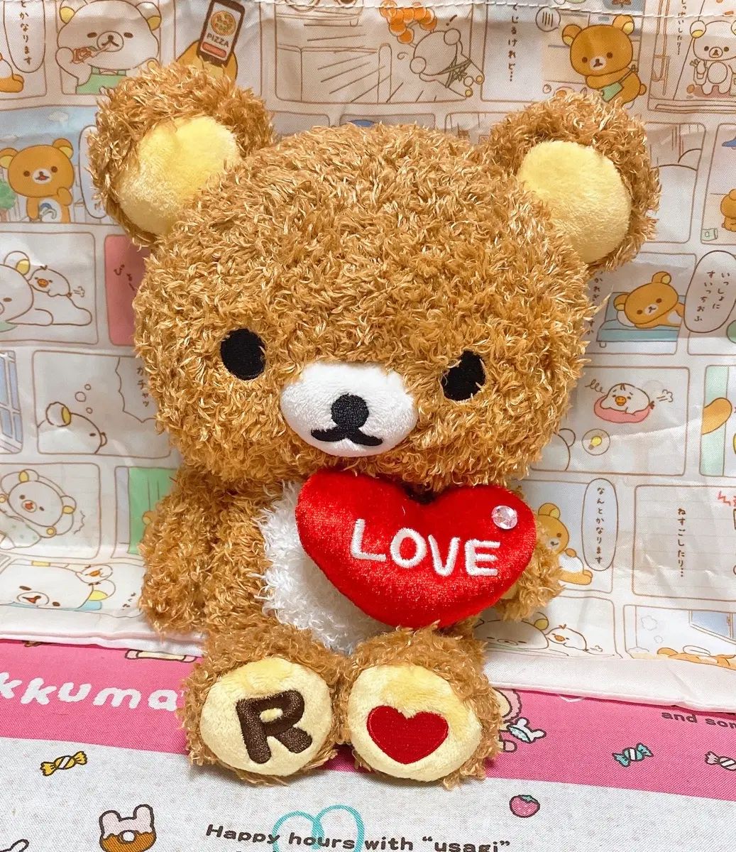 サンエックス リラックマ 長毛 愛情運 ハート ぬいぐるみ