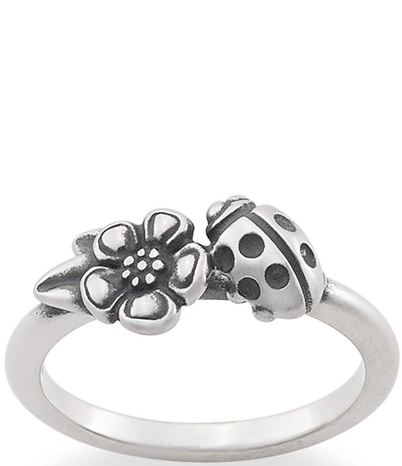 ジェームズ エイヴリー レディース アクセサリー 指輪 James Avery Ladybug and Flower Band Ring Sterling Silver シルバー