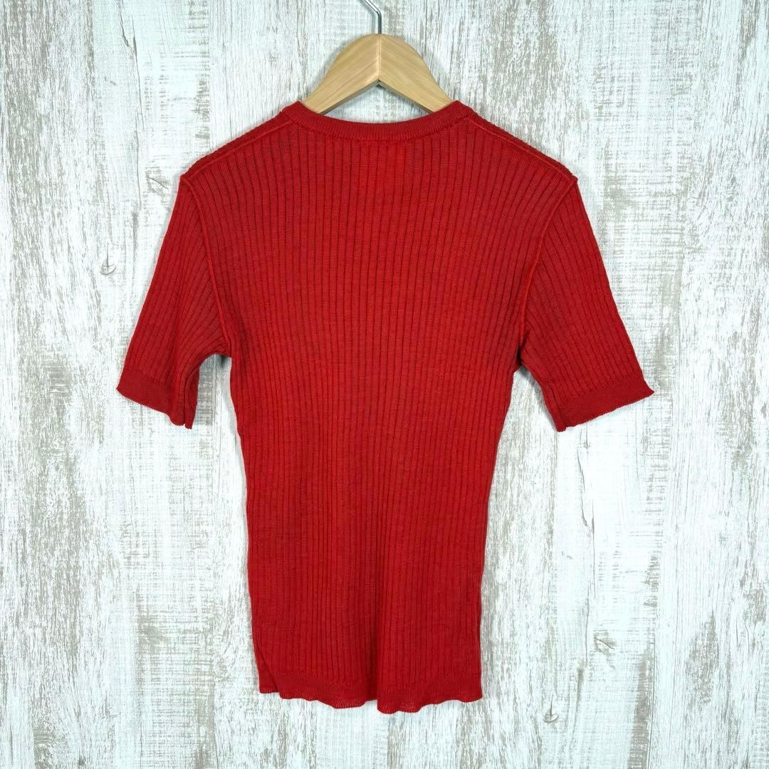 80s フランス製 Courreges ヴィンテージ クレージュ ロゴ刺繍 リブニット