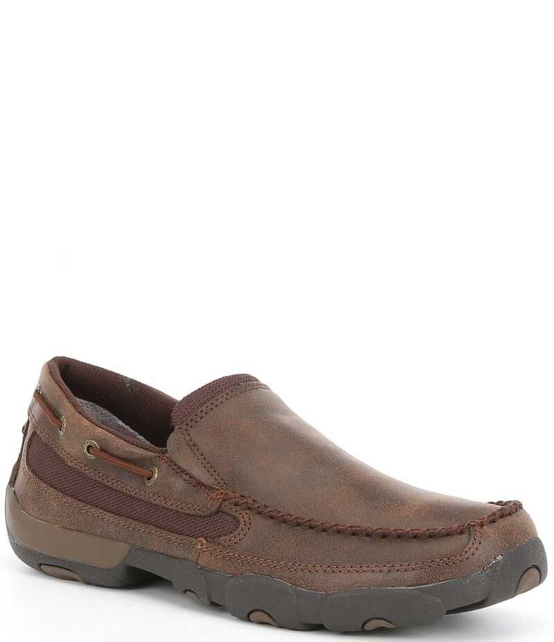 ツイステッドエックス メンズ シューズ スリッポン・ローファー Twisted X Mens Driving Moc Slip On Brown ブラウン