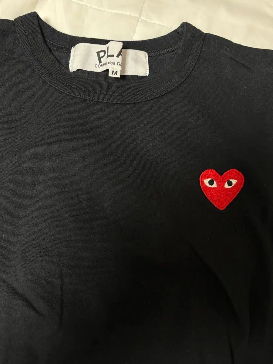 コム・デ・ギャルソン PLAY ハート ロゴ 半袖Tシャツ ブラック M