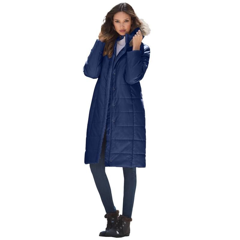 ロアマンズ レディース アウター ジャケット・ブルゾン プラスサイズ キルティング Roamans Womens Plusize Mid Length Quilted Puffer Jacket Ev