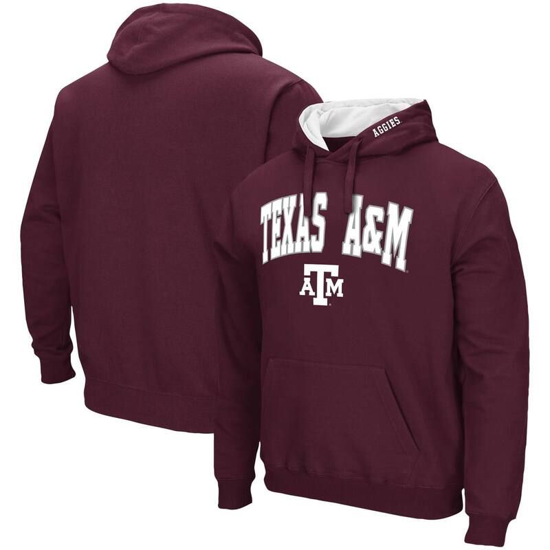 コロシアム メンズ トップス Tシャツ ロゴ パーカー Mens Colosseumaroon Texas AM Aggies Arch Logo 30 Pullover Hoodie Tam Red