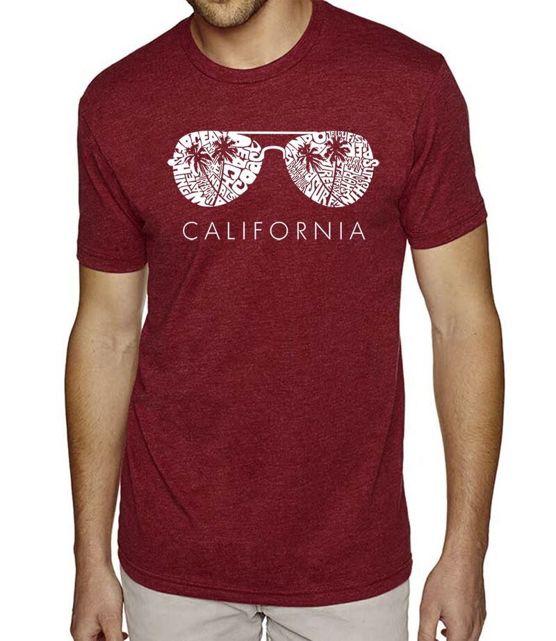 エルエーポップアート メンズ トップス Tシャツ LA Pop Art California Shades Mens Premium Blend Word ArtShirt Burgundy バーガン 7,184円