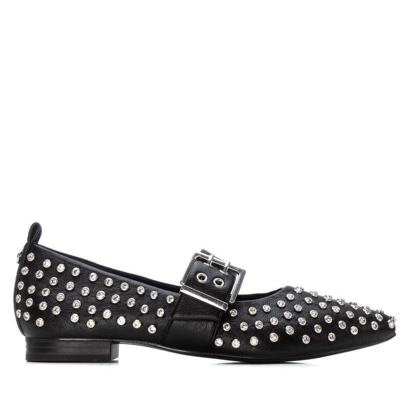 キシタイ レディース シューズ サンダル XTI Womens Mary Jane Studded Ballet Flats 144264 Black ブラック