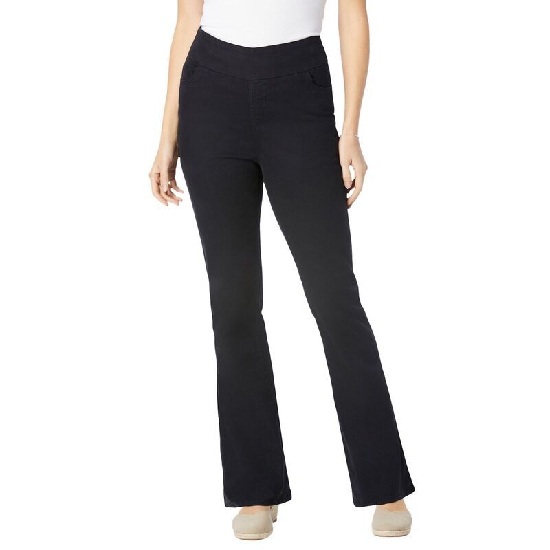 ウーマン ウィズイン レディース ボトムス デニムパンツ ブーツカット プラスサイズ プチ ブーツ Woman Within Womens Plusize Petite Flexfit Pullon