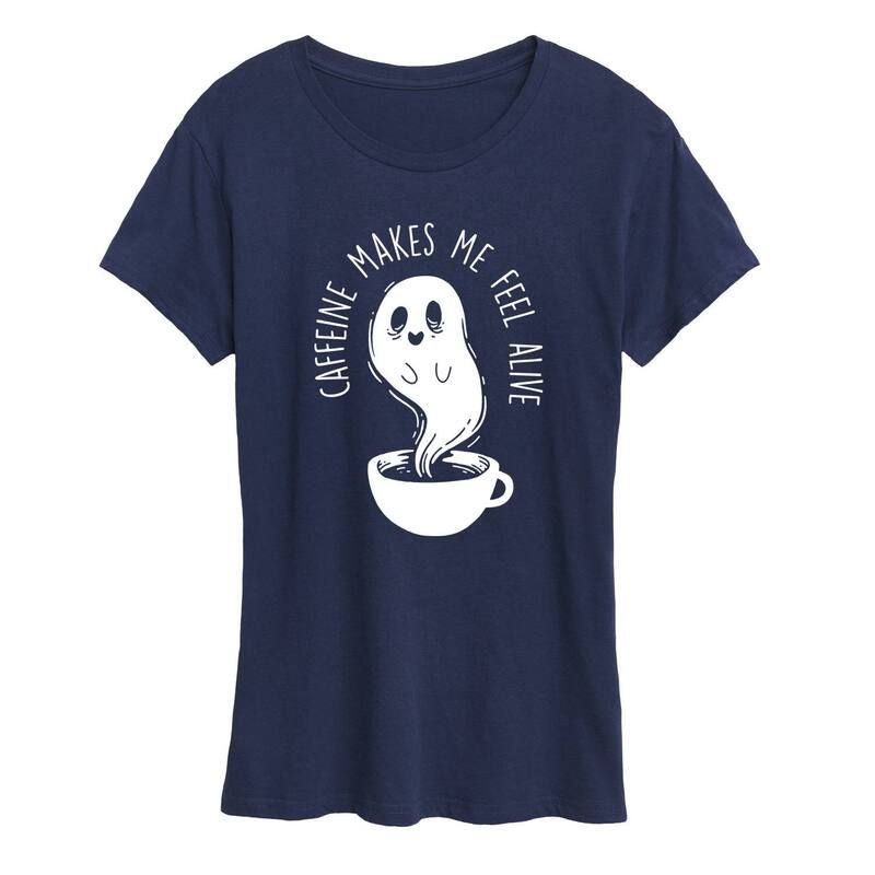 アンブランデッド レディース トップス Tシャツ グラフィック Unbranded Womens Caffeine Makes Me Feel Alive Graphic Tee Navy ネイビー