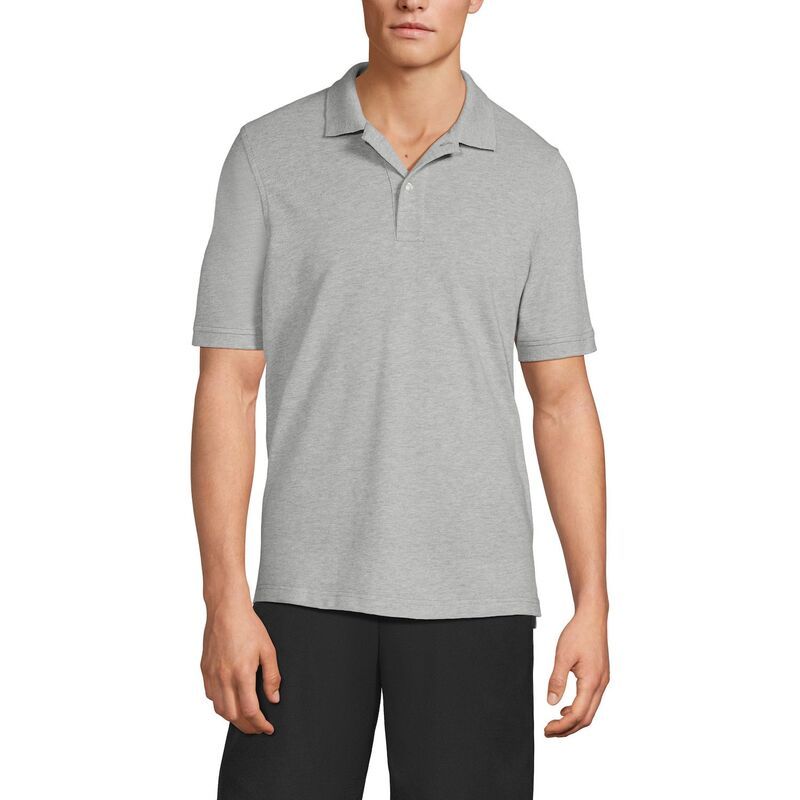 ランズエンド メンズ トップス Tシャツ ポロシャツ メッシュ Mens Lands End Short Sleeve Mesh Polo Shirt Gray Heather グレー