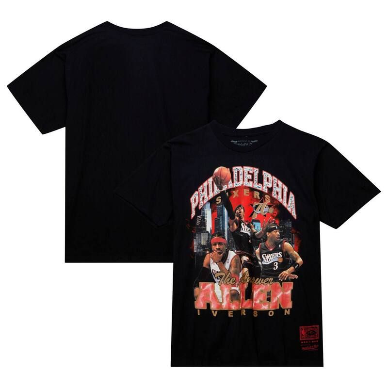 ミッチェルネス メンズ トップス Tシャツ Mens Mitchell Ness Allen Iverson Black Philadelphia 76ers Hardwood Classics Bl