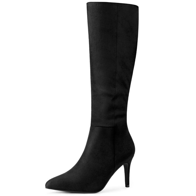 アレグラ ケー レディース シューズ ブーツ・レインブーツ ヒール ALLEGRA K Womens Pointed Toe Stiletto Heels Knee High Boots Black 16,316円
