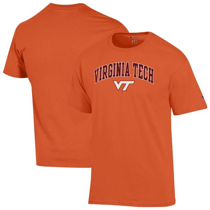 チャンピオン メンズ トップス Tシャツ ロゴ MensChampion Orange Virginia Techokies Arched Logo TShirt Vat Orange オレンジ