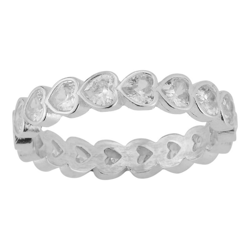 Sunkissed Sterling レディース アクセサリー リング Sunkissed Sterling Silver Heart Band Ring Silver Tone シルバー
