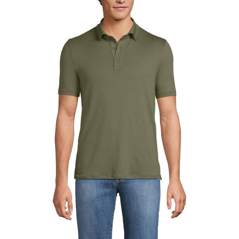 ランズエンド メンズ トップス Tシャツ ポロシャツ Mens Lands End Short Sleeve Performance Polo River Stone Green グリーン