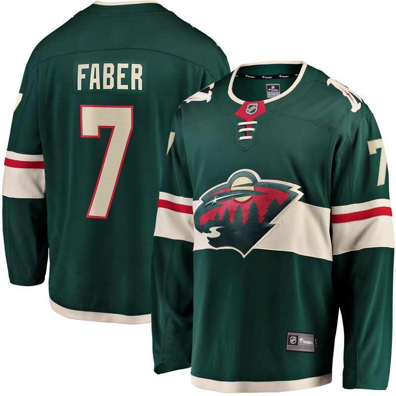 ファナティクス メンズ トップス Tシャツ ジャージー Mens Fanatics Brock Faber Green Minnesota Wild Home Breakaway Player Jer
