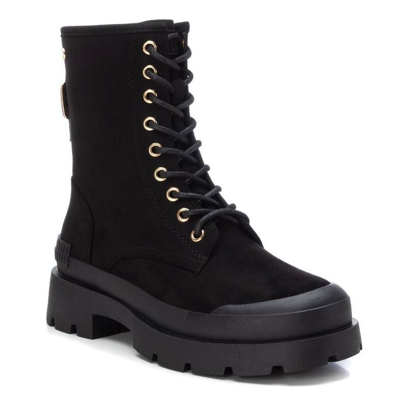 キシタイ レディース シューズ ブーツ・レインブーツ スエード レース Womensuede LaceUp Booties By XTI 142025 Black ブラック