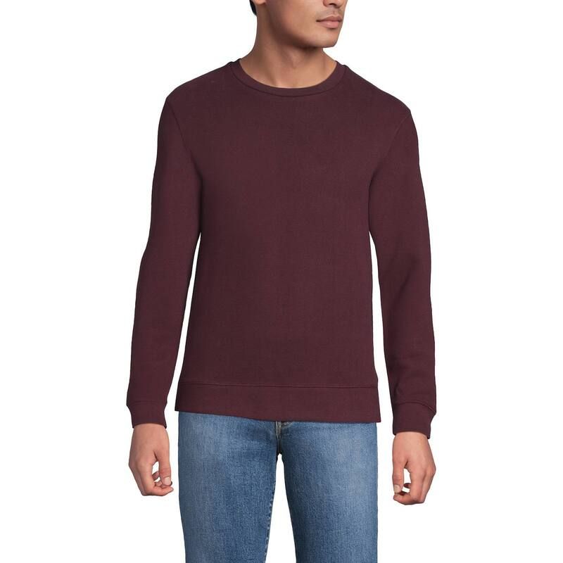 ランズエンド メンズ トップス Tシャツ スウェット Mens Lands End Long Sleeve Seriousweats Crew Sweatshirt Lush Burgundy バーガ