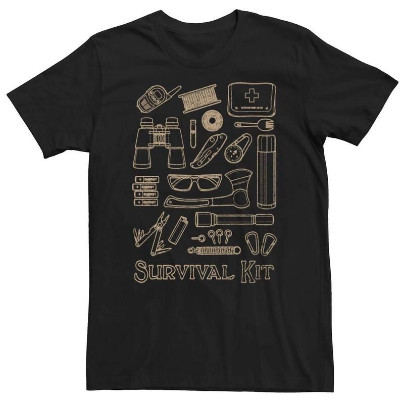 アンブランデッド メンズ トップス Tシャツ トール グラフィック Unbranded Big Tall Survival Kit Graphic Tee Black ブラック