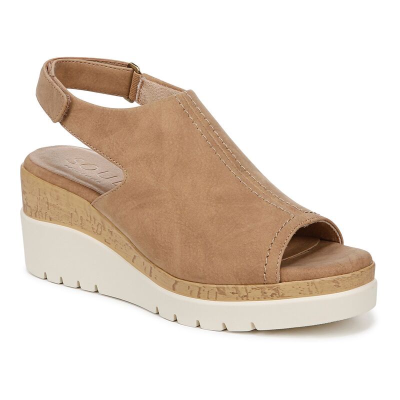 ソウルニュトライザー レディース シューズ サンダル SOUL Naturalizer Giselle Womens Wedge Slingback Sandals Brown ブラウン 19,695円