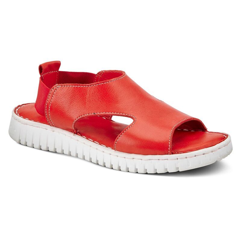 スプリングステップ レディース シューズ サンダル レザー Spring Step Abadessa Womens Leather Slingback Sandals Red レッド