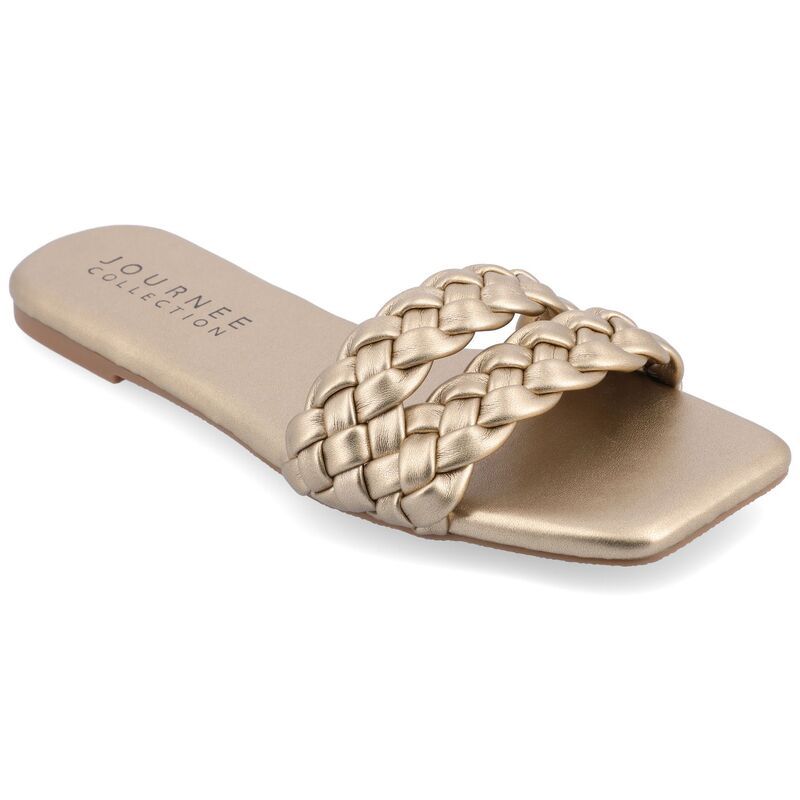 ジュルネ コレクション レディース シューズ サンダル Journee Collection Sawyerr Womens Braided Slide Sandals Gold ゴールド 11,985円
