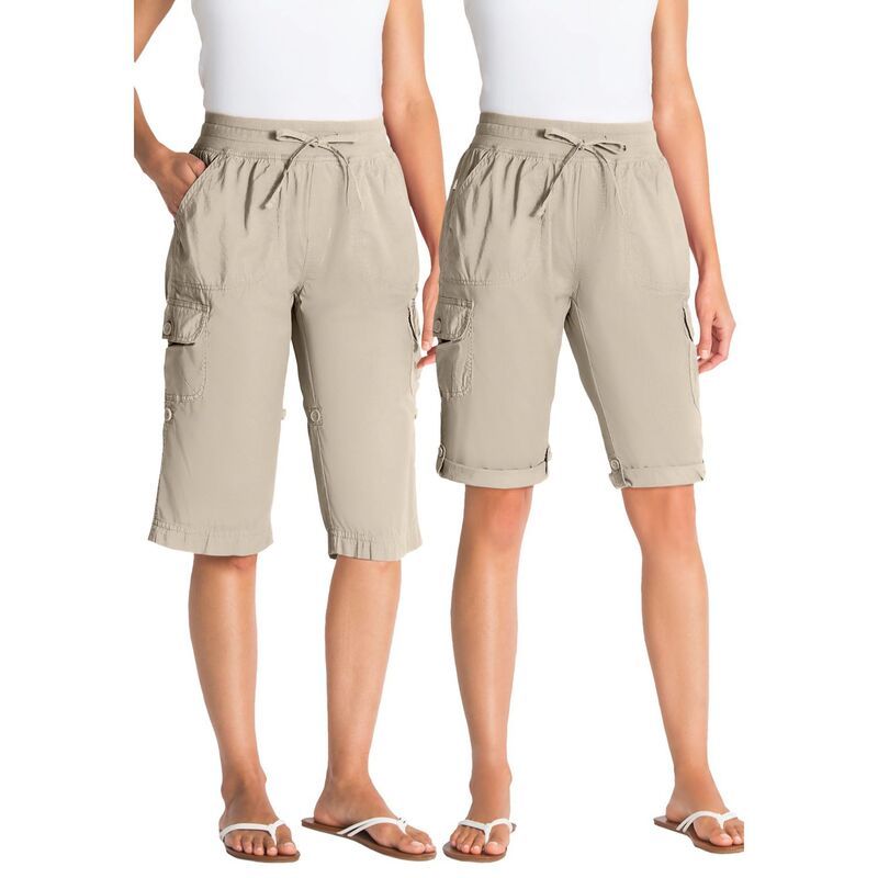 ウーマン ウィズイン レディース ボトムス ハーフパンツ・ショーツ プラスサイズ Woman Within Womens Plusize Convertiblength Cargo Short Nat