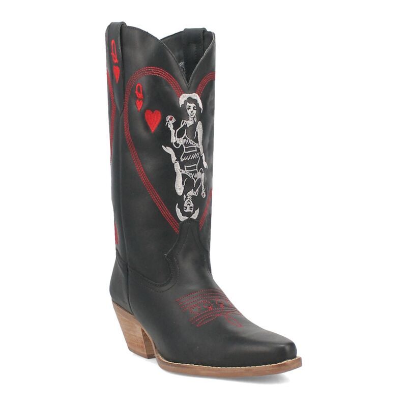 ディンゴ レディース シューズ ブーツ・レインブーツ レザー Womens Dingo Queen A Hearts Leather Western Boots Black ブラック