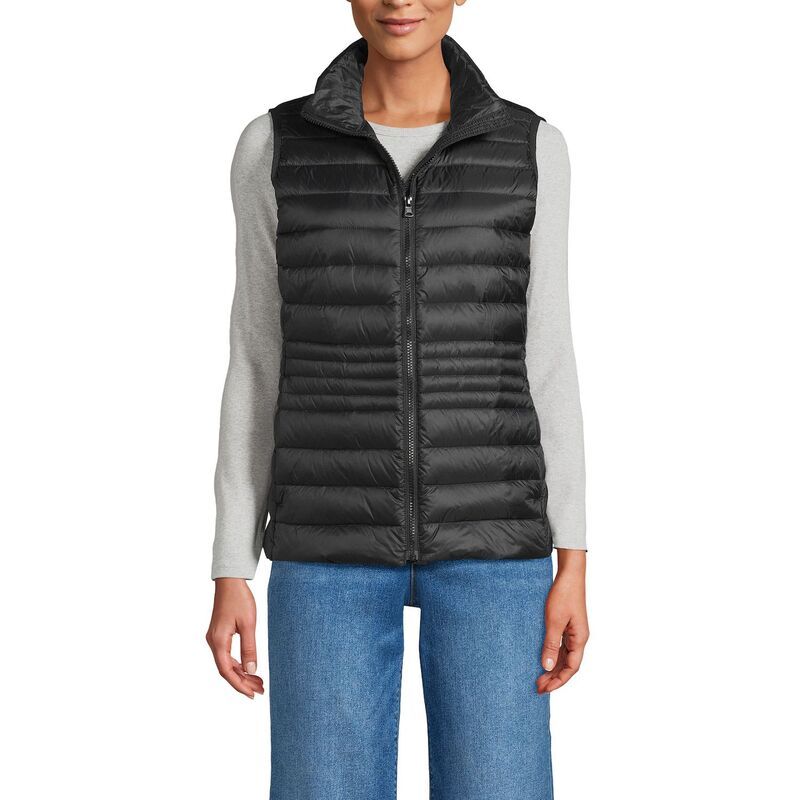 ランズエンド レディース アウター ジャケット・ブルゾン プチ ベスト ダウン Petite Lands End Wanderweight Down Puffer Vest Black ブラック 18,855円