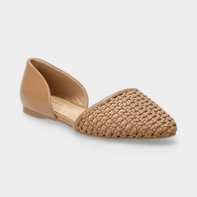 LC Lauren Conrad レディース シューズ サンダル メッシュ LC Lauren Conrad Renee Womens Mesh Trim Two Piece Flats Cognac