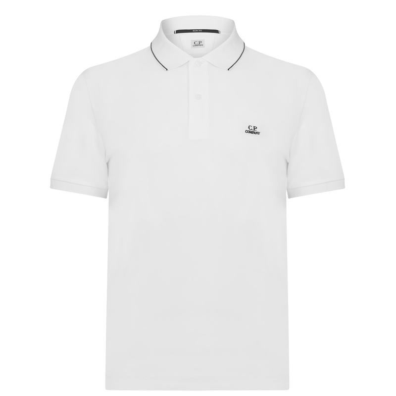 シーピーカンパニー メンズ トップス Tシャツ ポロシャツ CP COMPANY Short Sleeve Tipped Polo Shirt Gauze White 103 ホワイト