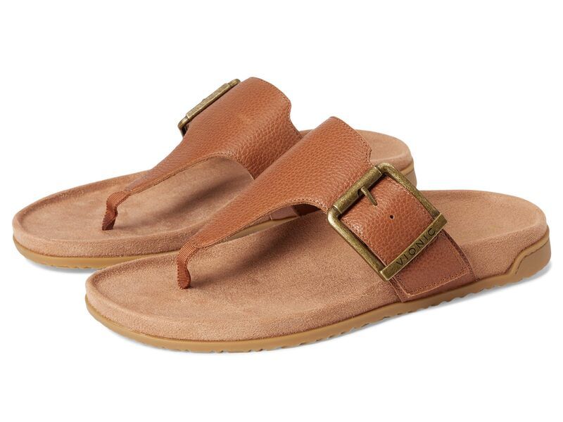 バイオニック レディース シューズ サンダル VIONIC Emma Thong Sandals Tan Leather タン