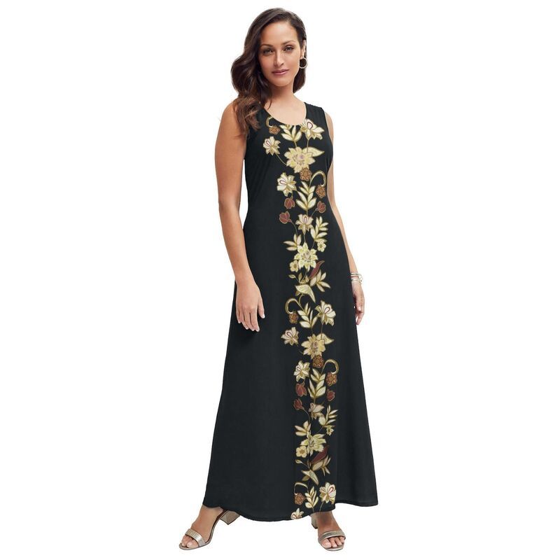 ジェシカロンドン レディース トップス ワンピース プラスサイズ ニット マキシ Jessica London Womens Plusize Stretch Knitank Maxi Dress Bl