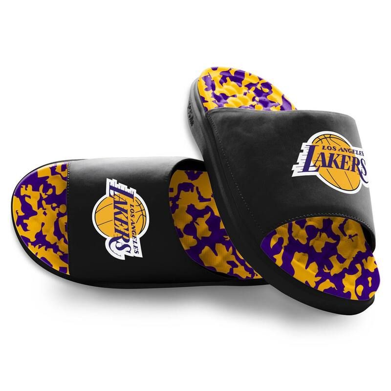 アイスライド レディース シューズ サンダル Unisex ISlide Los Angeles Lakers MultiColor Motive Slide Sandals Lak Black ブラ