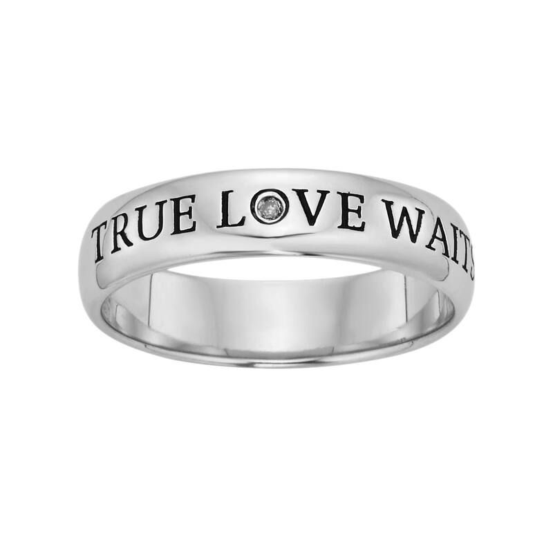アンブランデッド レディース アクセサリー リング UNBRANDED Sterling Silver Diamond Accentrue Love Waits Purity Ring Black W