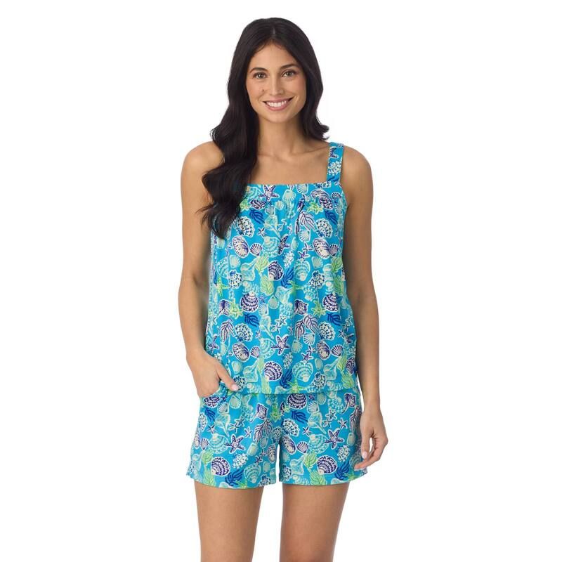 クドルドッズ レディース アンダーウェア ナイトウェア ショートパンツ Womens Cuddl Duds 2Piece Pajama Tank Top Pajama Shortset Seashel 9,360円