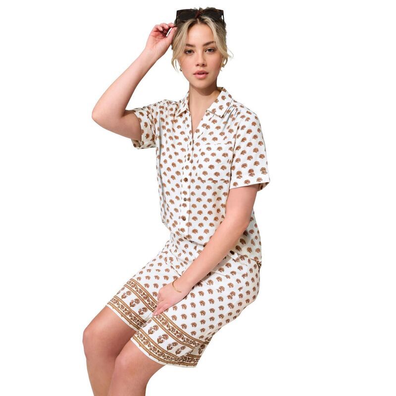 ロアマンズ レディース トップス シャツ プラスサイズ リネン Roamans Womens Plusize LinenBlend Short Sleeve ButtonFront Shirt Whi