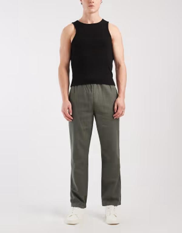 レディファインド レブル メンズ ボトムス カジュアルパンツ Redefined Rebel Gus comfort fit pants in dark GREEN グリーン 16,786円
