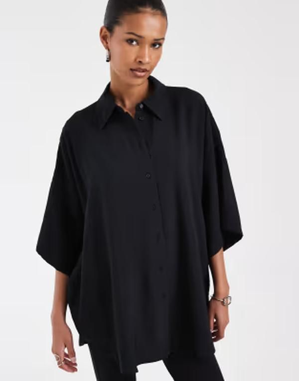 アンドアザーストーリーズ レディース トップス シャツ Other Stories three quarter sleeve shirt Black ブラック