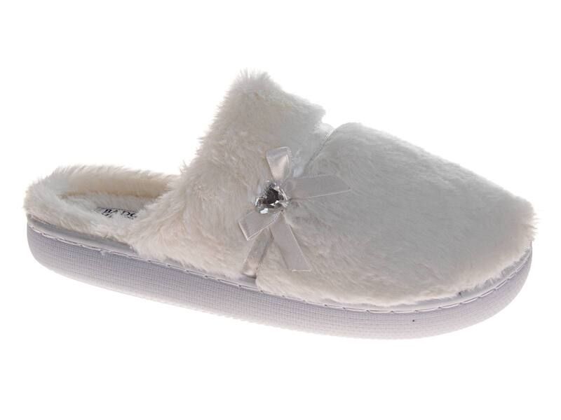 バッジェリーミシュカ レディース シューズ サンダル Badgley Mischka Womensparkling Brooch Slippers Adults White ホワイト
