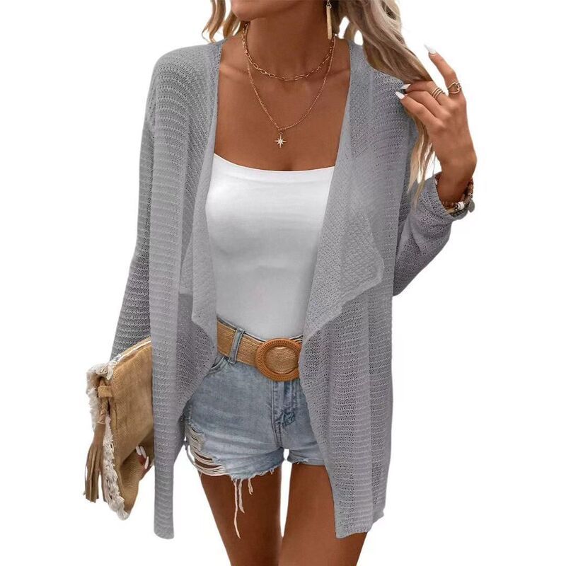 クリアフラワー レディース アウター ニット・セーター メッシュ シャツ カーディガン コート ClearFlower Womens Lightweight Cardigan Long Sleeve